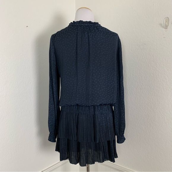 Anthropologie Current Air Star Print tiered Mini Dress Size XS Navy Blue - Picture 9 of 14
